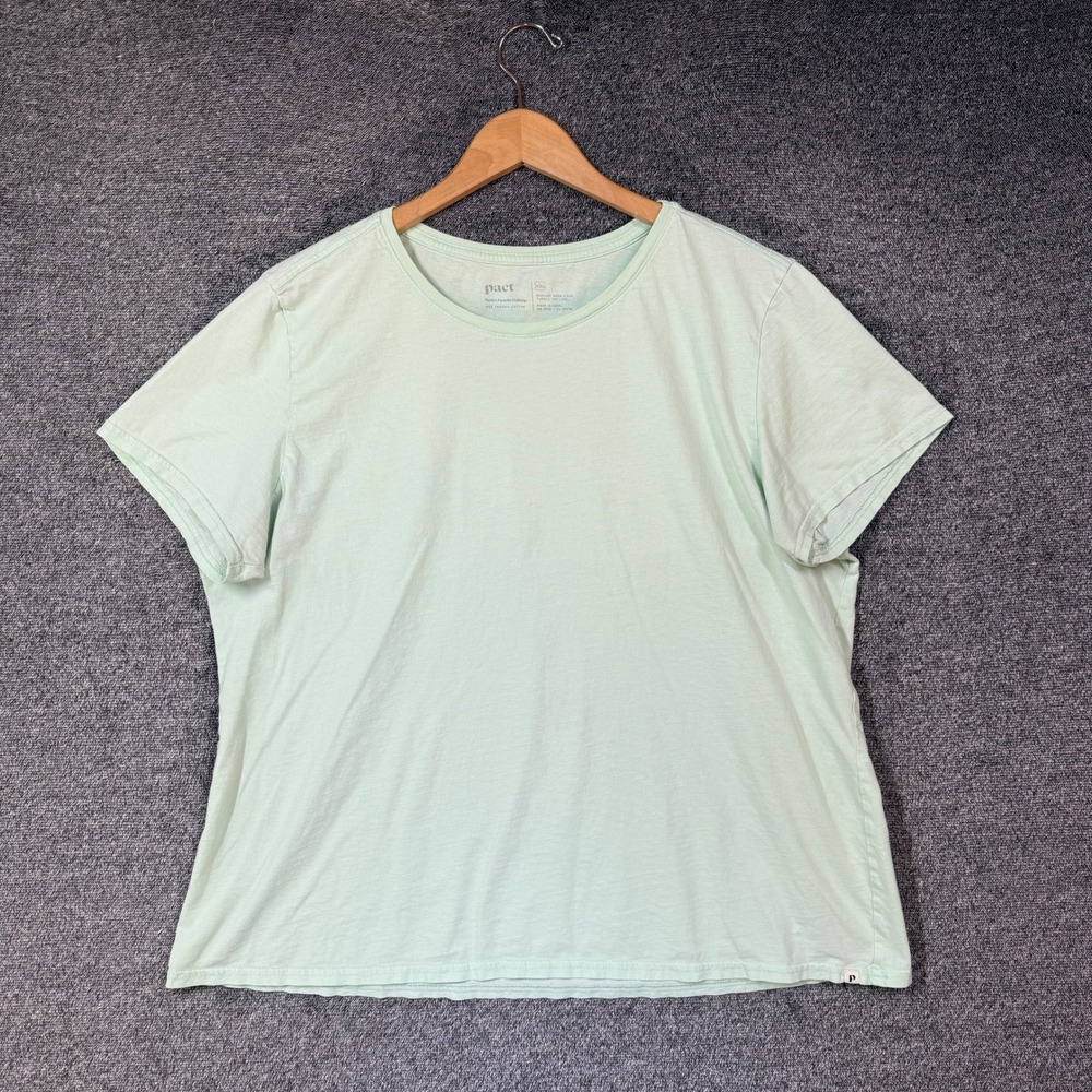 Pact Organic Cotton Short Sleeve Crewneck T-Shirt Mint Green XXL